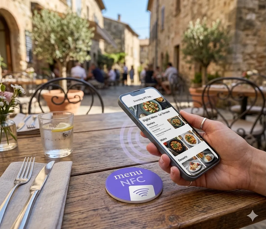 Restaurant with digital NFC menu